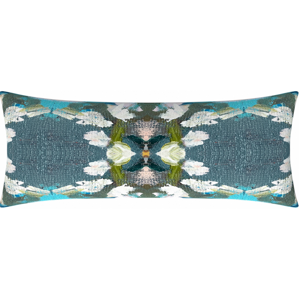 Peacock Blue Linen Cotton Pillow bolster