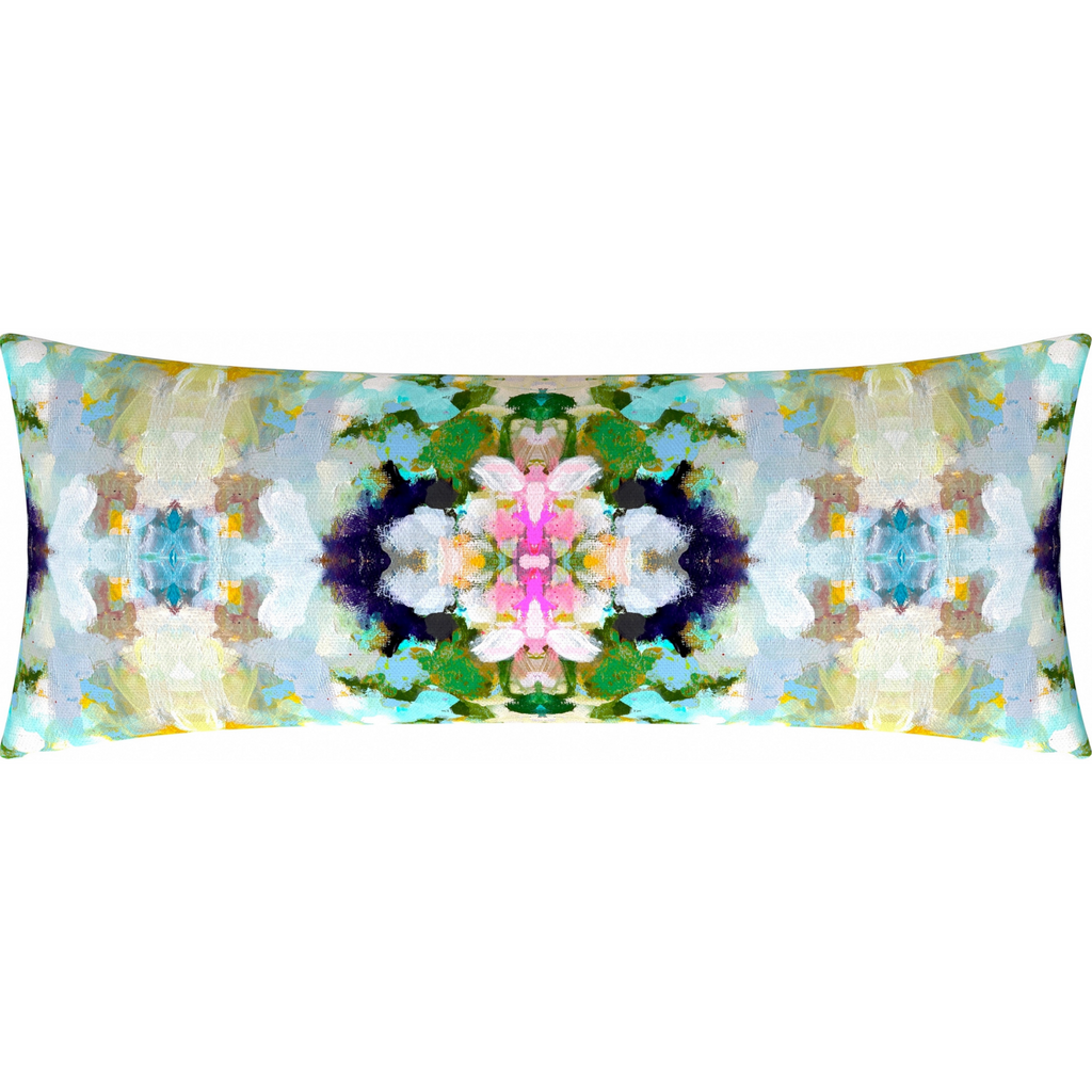 Nantucket Bloom Linen Throw Pillow 36" bolster