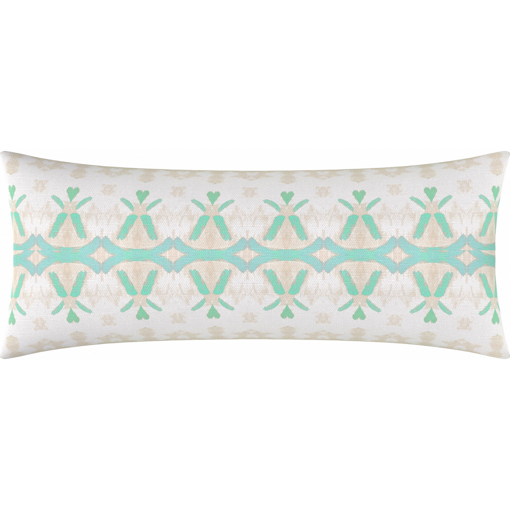 Parisian Aqua Linen Throw Pillow bolster