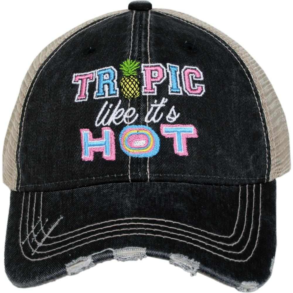 Tropic Like It's Hot Trucker Hat in Black
