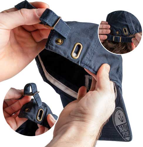 Nauti People blue ball cap with embroidered logo adjustment image