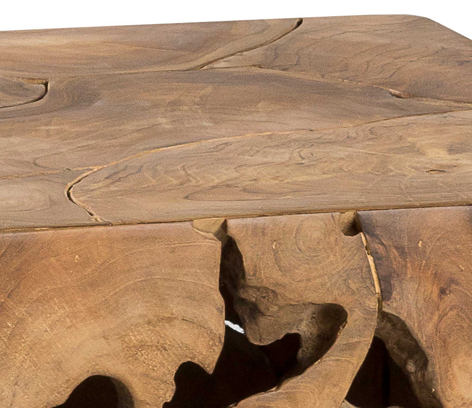 Teak Root End Table Padma's Plantation Top Detail