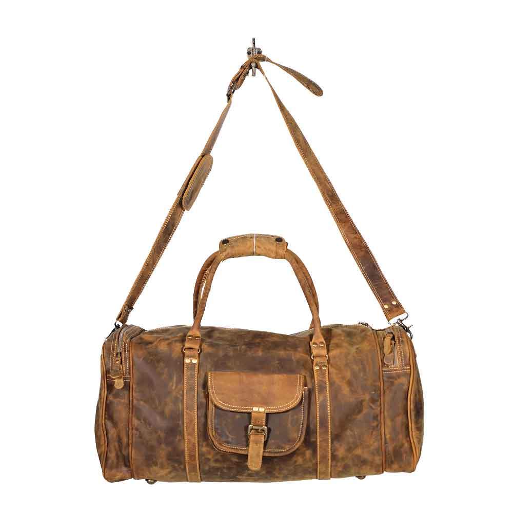 Soulful Traveller Bag On Hook Front View Image Myra Bag Harley Butler Trading Company