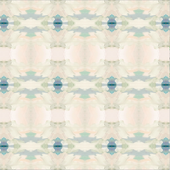 Butterfly Garden Pale Blue Throw Blanket in soft blues from Laura Park Designs pattern swatch