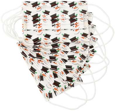 Snowman Kid's disposable face mask with snowman 1-week supply