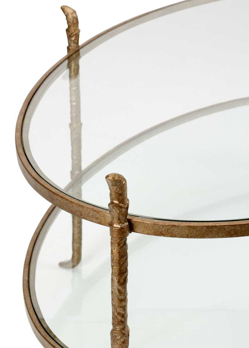 Carley Cocktail Table Metal and Glass Wildwood Home Detail Image