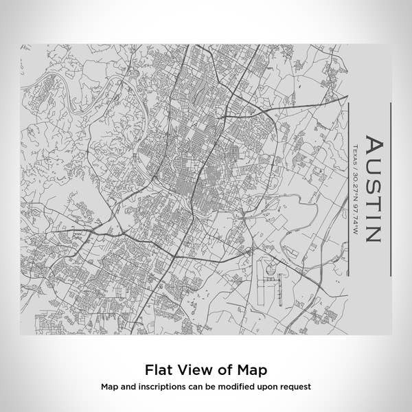 Engraved Map Bottle Bamboo Top - Austin