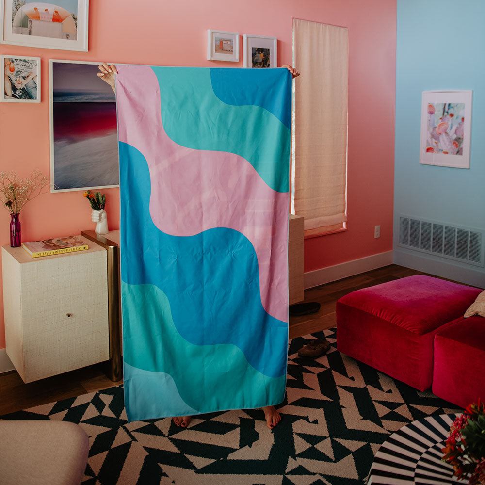 Lake Life Quick Dry Beach Towel reverse side pattern