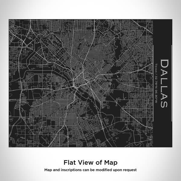 Engraved Matte Black Bamboo Top Map Bottle - Dallas