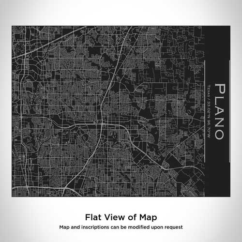 Engraved Matte Black Bamboo Top Map Bottle - Plano