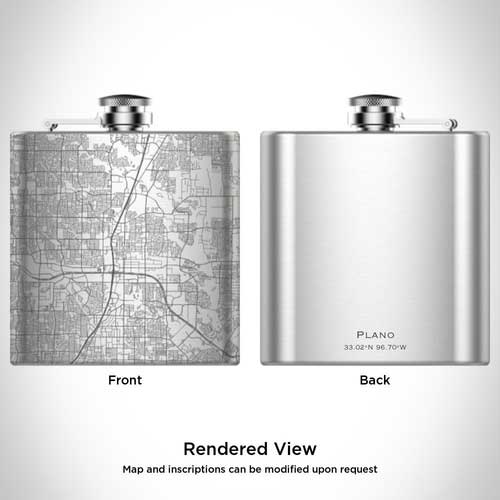 Engraved Map Hip Flask - Plano