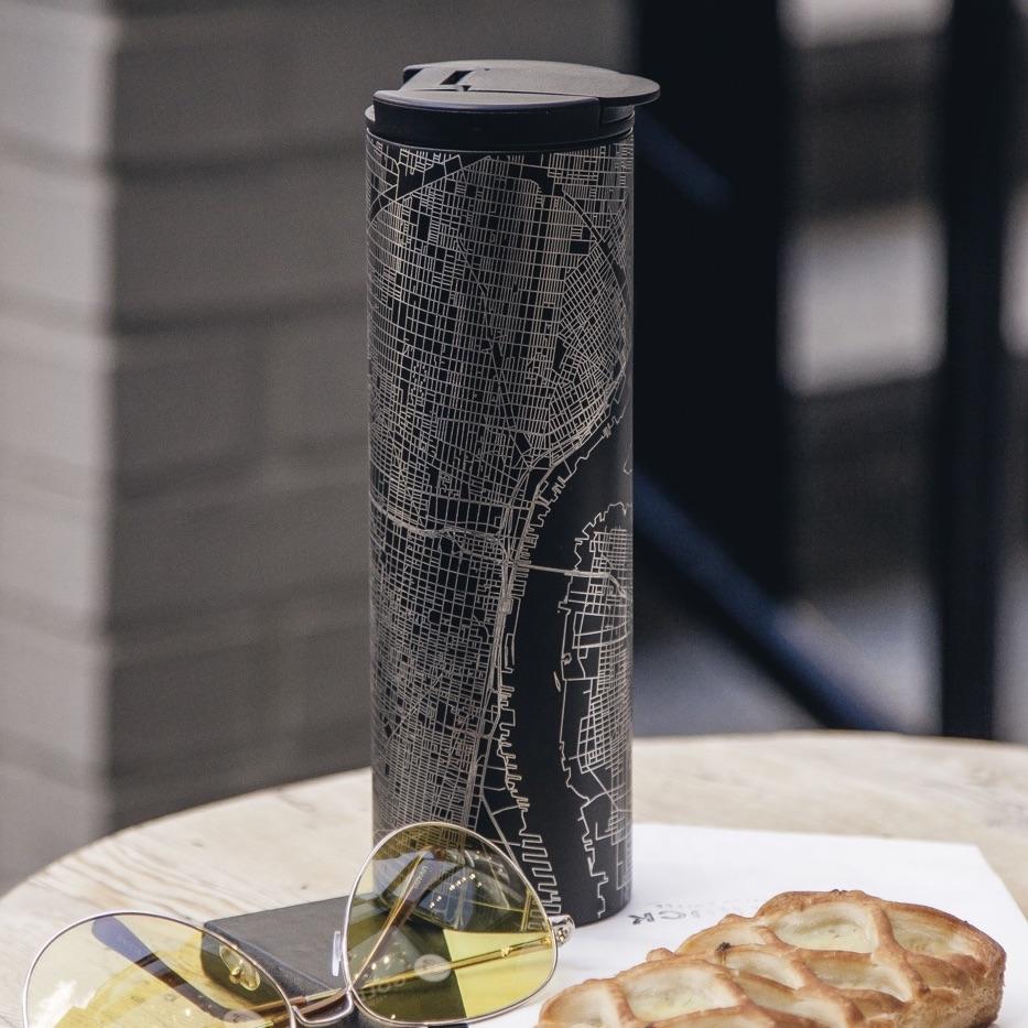 Pick Your City Matte Black Map Tumbler