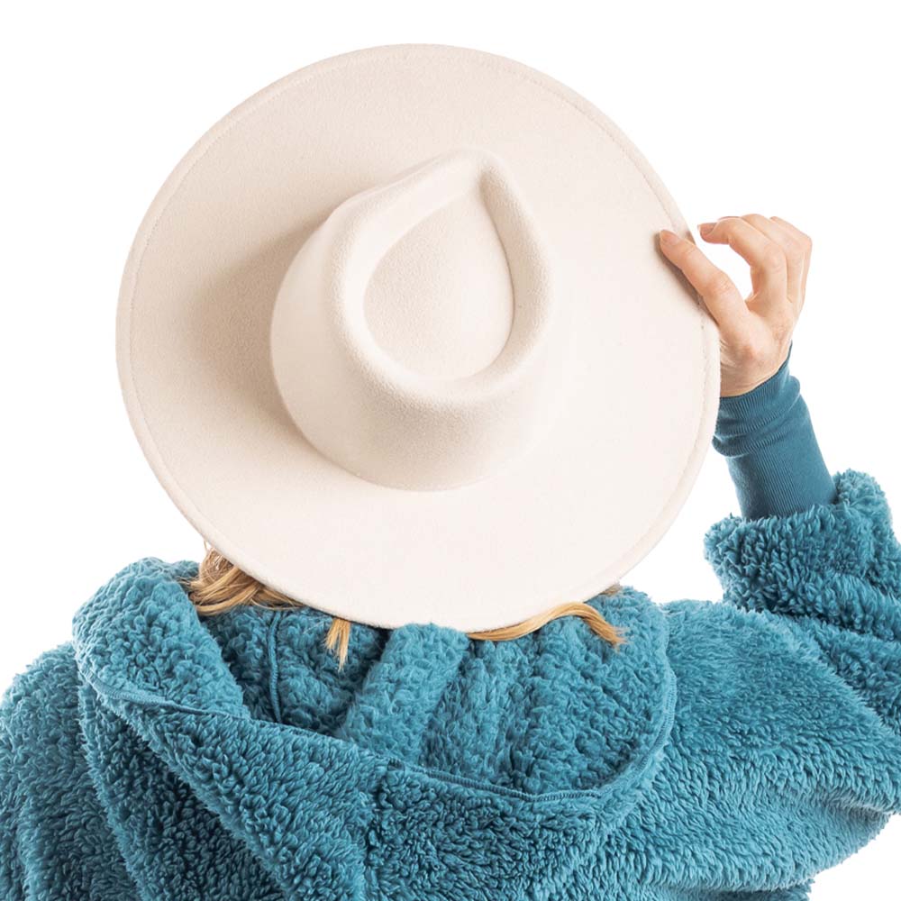 Tan Wide Brim Felt Hat for Women