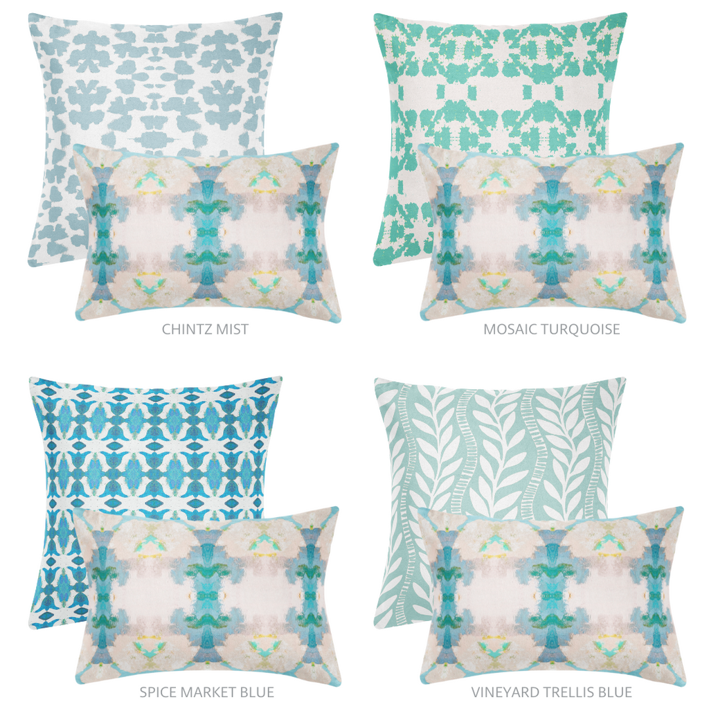 Blue Lagoon Throw Pillow and complementary patterns