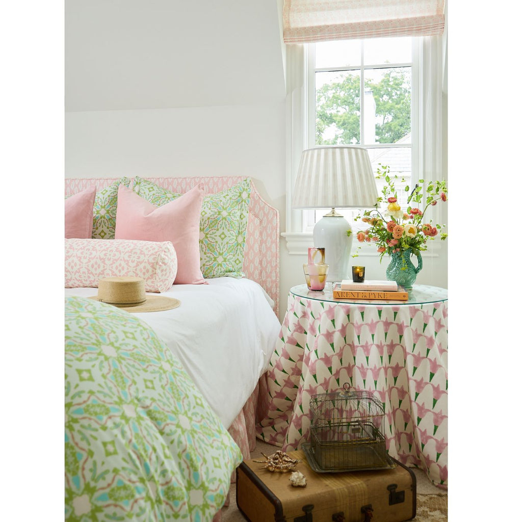 Lagos Green Sham shown with matching duvet cover
