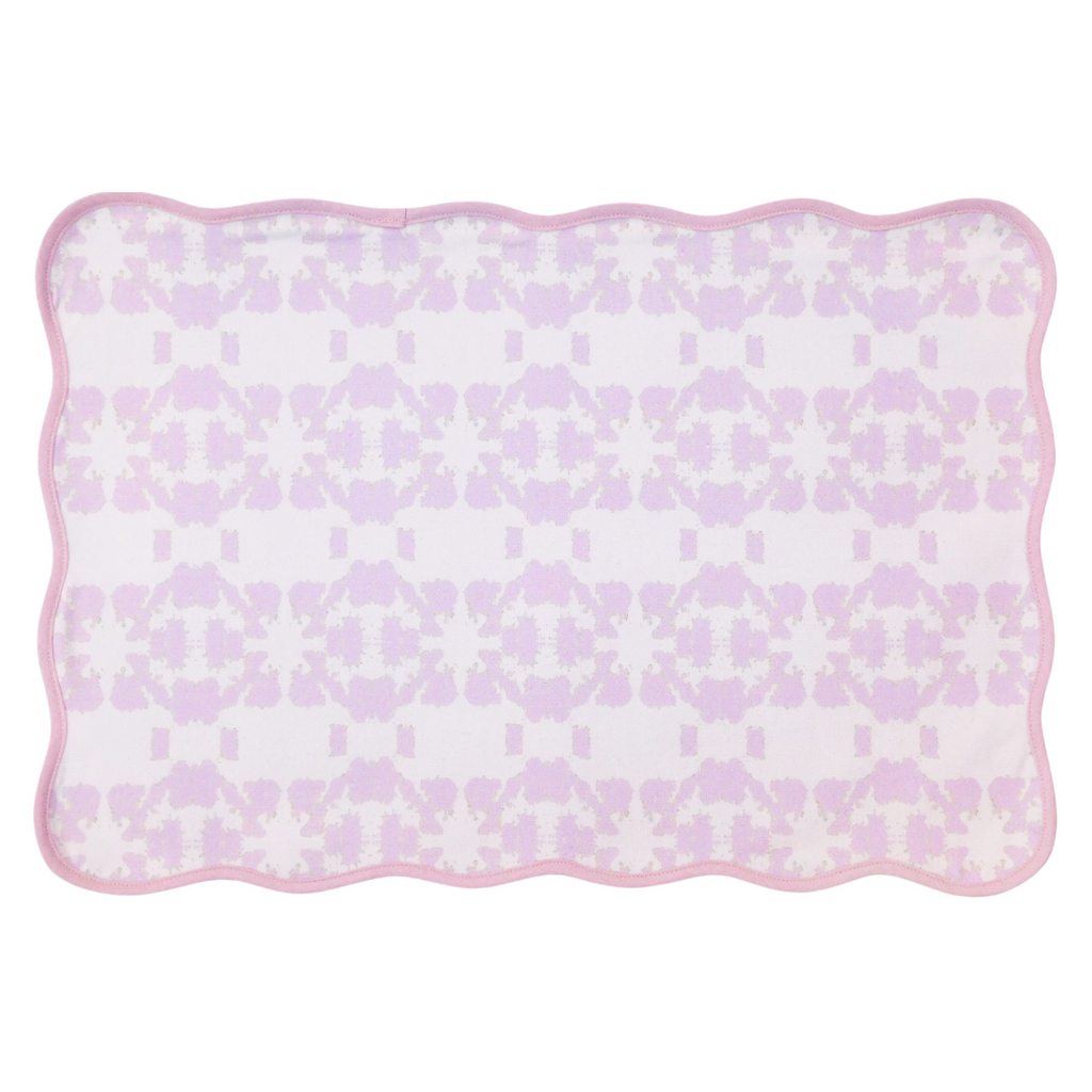 Mosaic Lavender Scalloped Placemats with scalloped edges