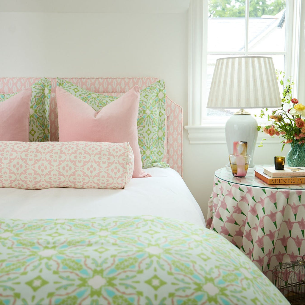 Lagos Green Duvet Cover with complementing patterns