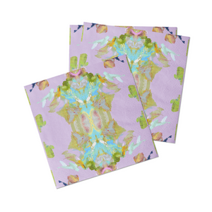 Stained Glass Lavender Cocktail Napkins sold as a pack of 20