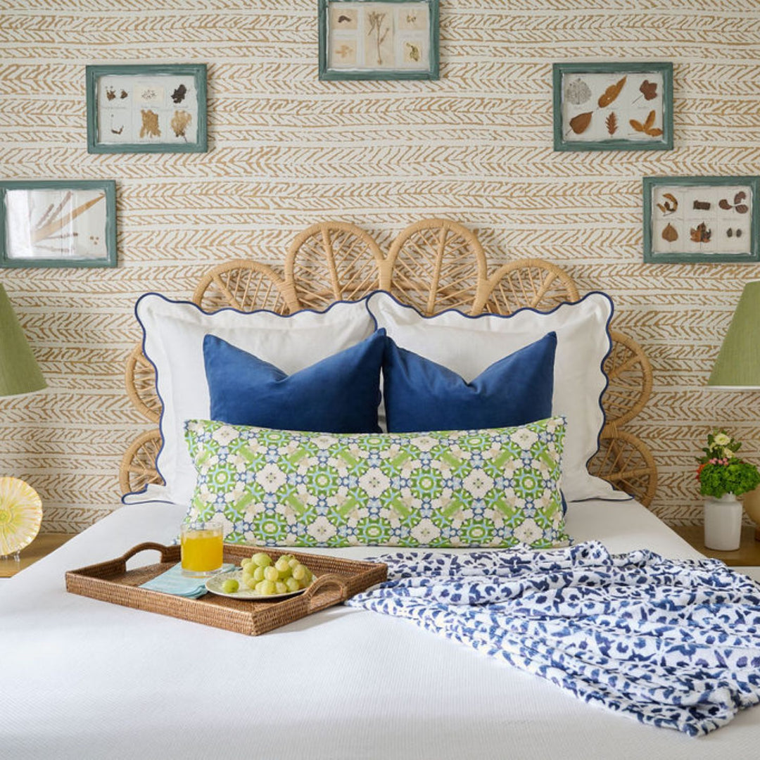 Porto Tiles Navy Fleece Blanket