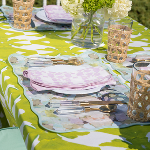 Martini Olives Scalloped Placemats add color and texture to your tablescape