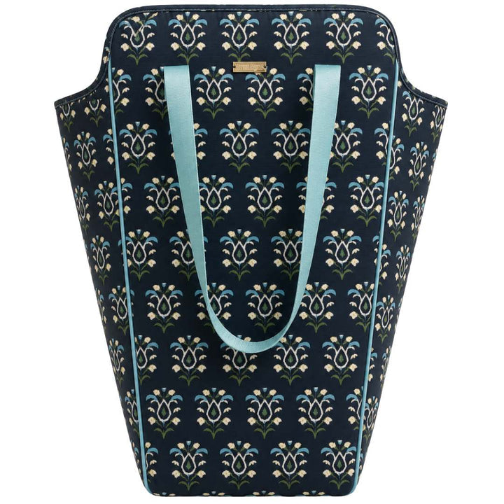 Rosemary Indigo Laundry Bag in indigo, light blue and white