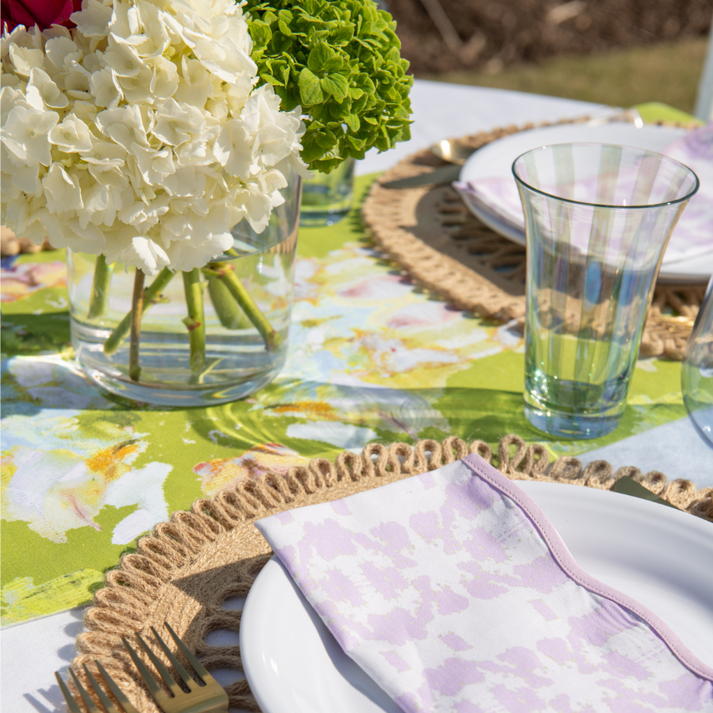 Stained Glass Green Table Runner adds a splash of color