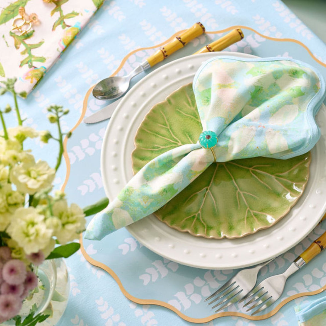 Elephant Falls Scalloped Dinner Napkins