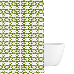 Mosaic Green Scalloped Shower Curtain for color and style in the bath