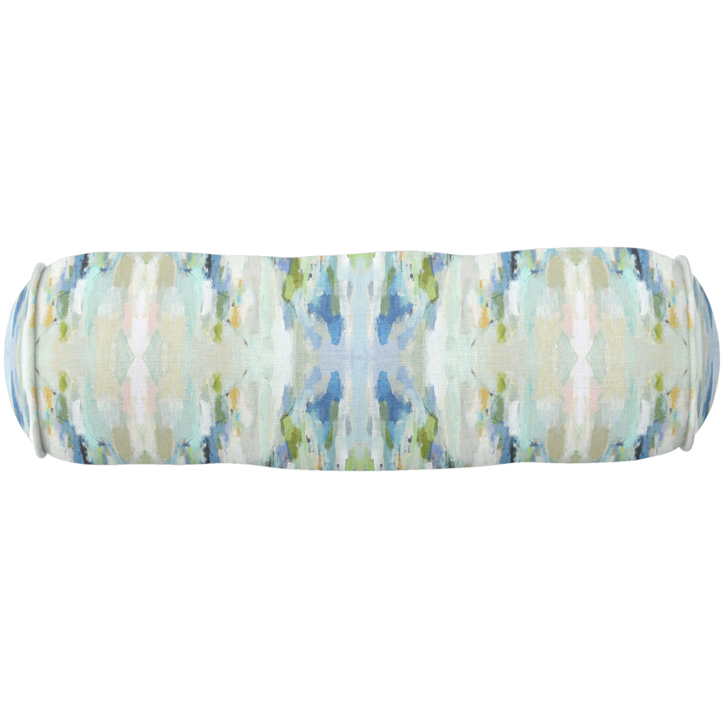 Wintergreen Round Bolster Pillow adds color and shape