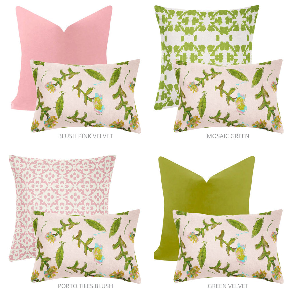 Flor Rosa Throw Pillow and complementing patterns