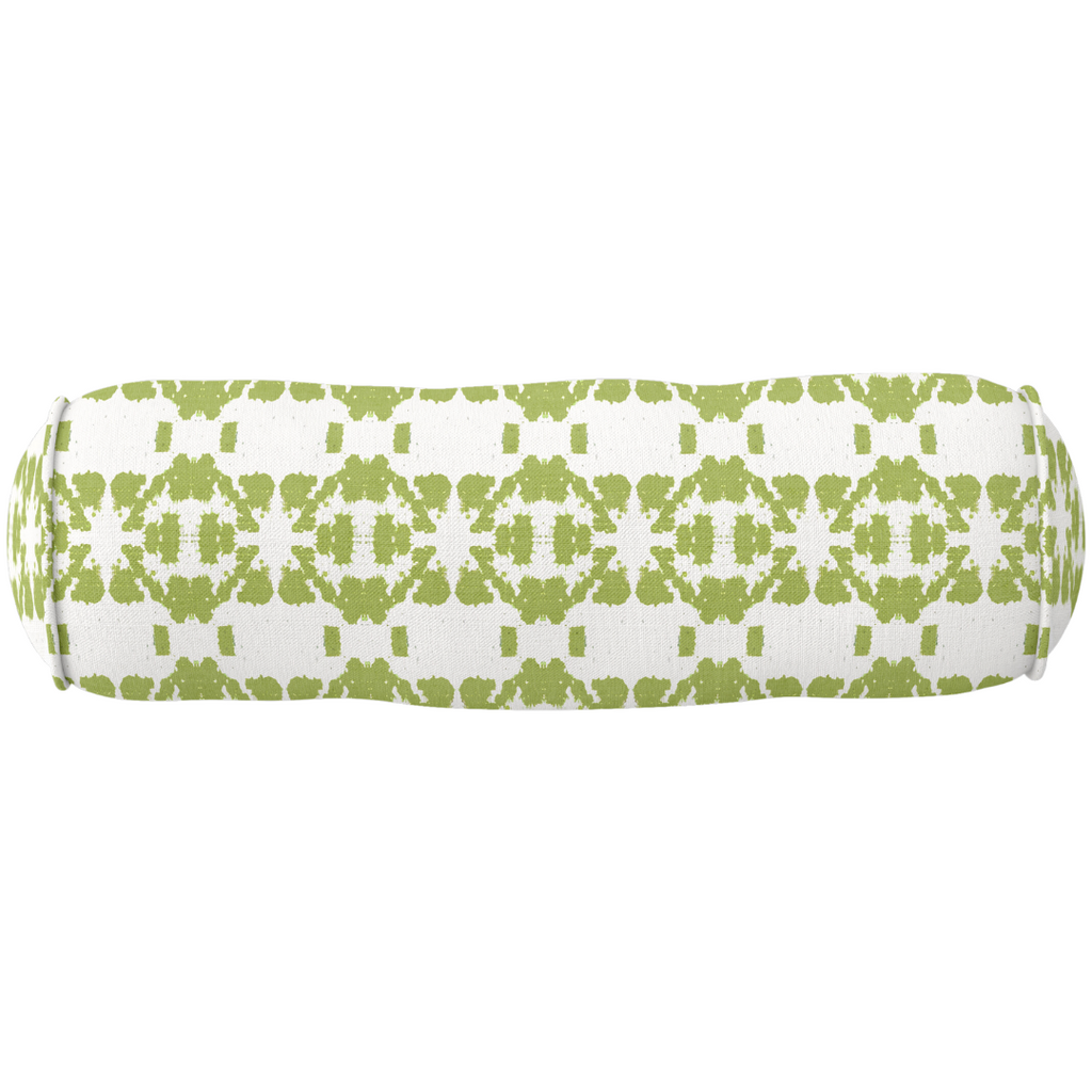 Mosaic Green Round Bolster Pillow adds color and shape