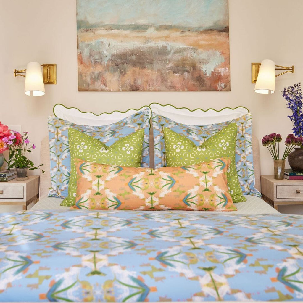 English Garden Blue Duvet Cover with complementing shams and pillows