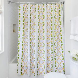 Dogwood Scalloped Shower Curtain lifestyle full view