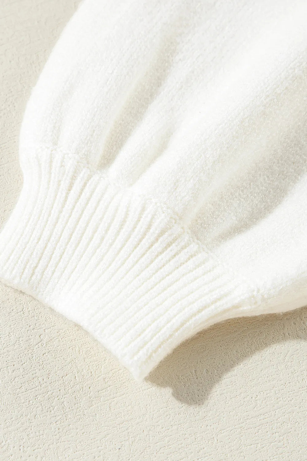 Sequin Mock Neck Short Sleeve Sweater in white