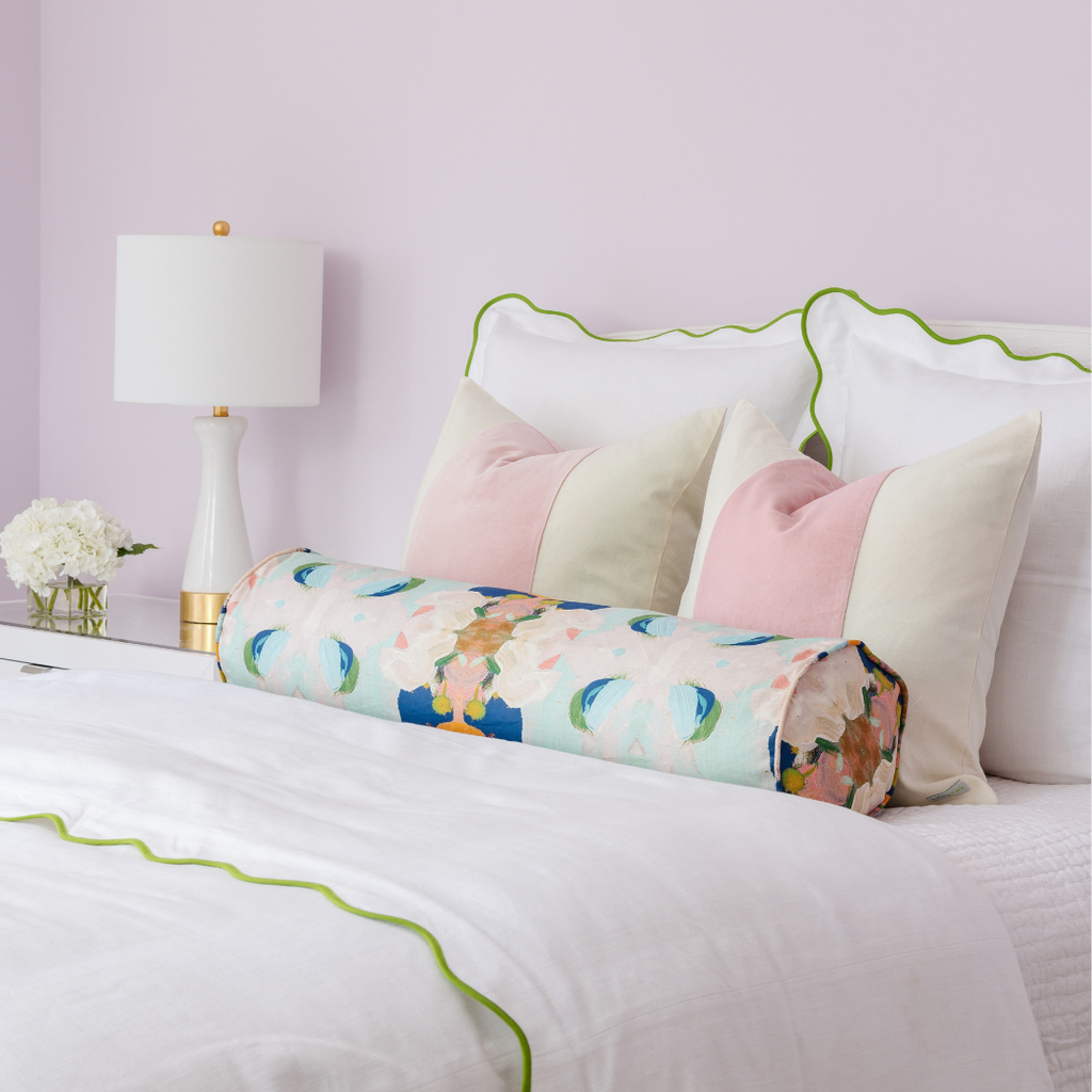 Monet's Garden Navy Round Bolster Pillow for the finishing touch