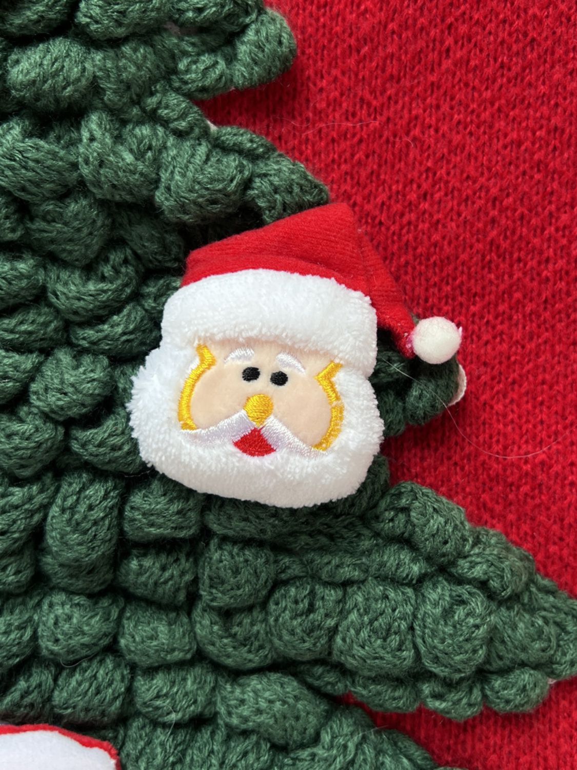 Christmas Tree Round Neck Long Sleeve Sweater decoration detail