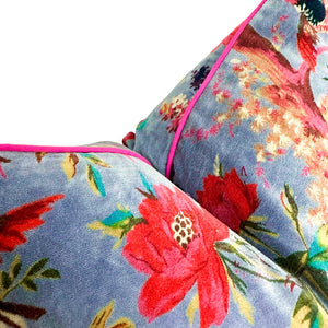 Rajmahal Velvet Throw Pillow features corded edge