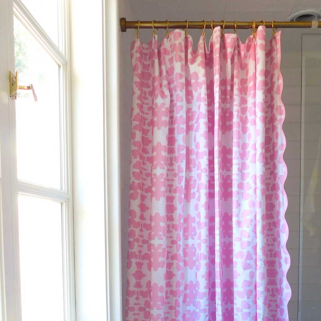 Chintz Pink Shower Curtain lifestyle setting
