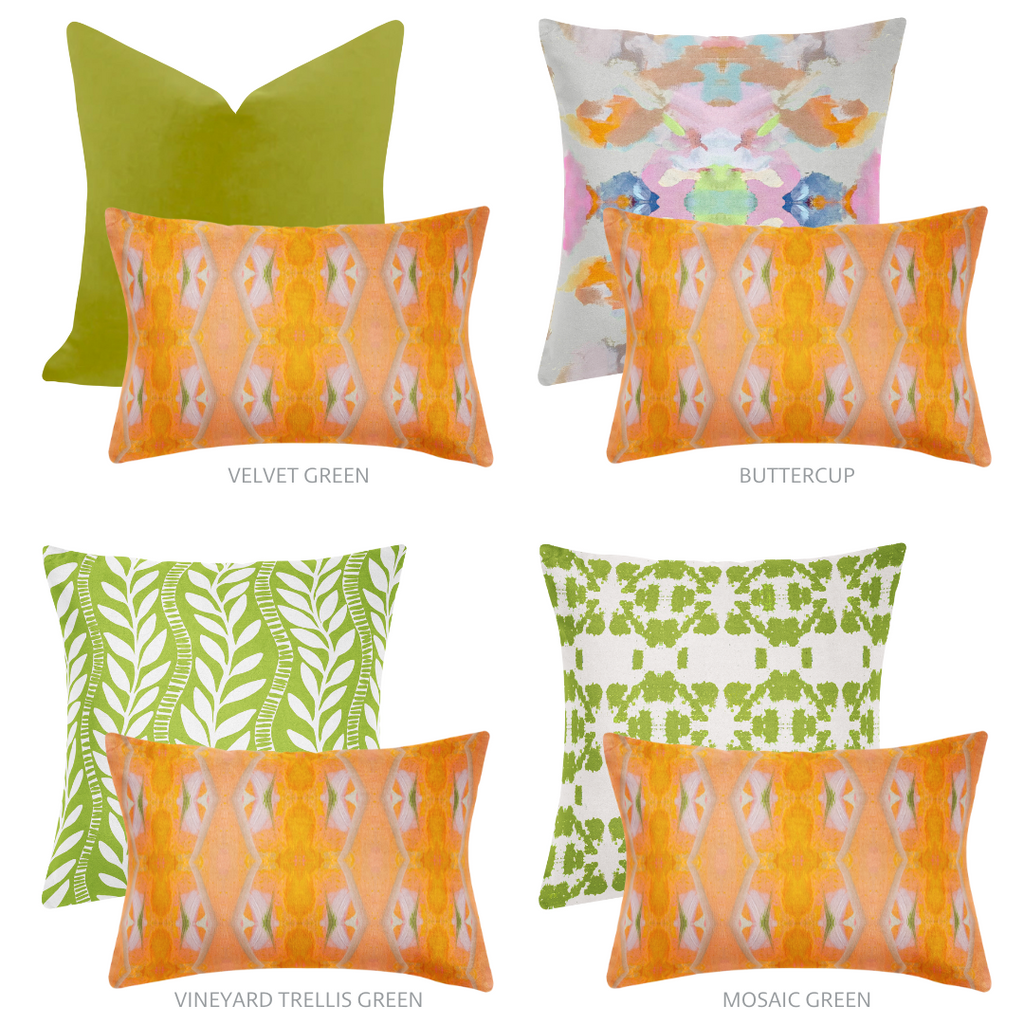 Orange Blossom Linen Throw Pillow and complementary patterns
