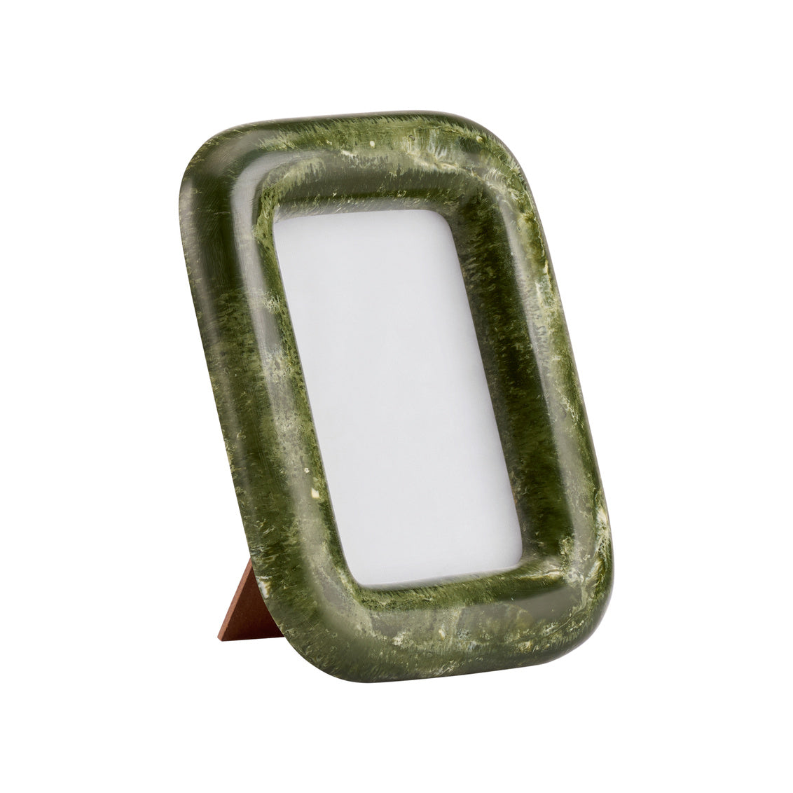 Akron Photo Frame fits 5x7 photos in a tortoise finish resin frame