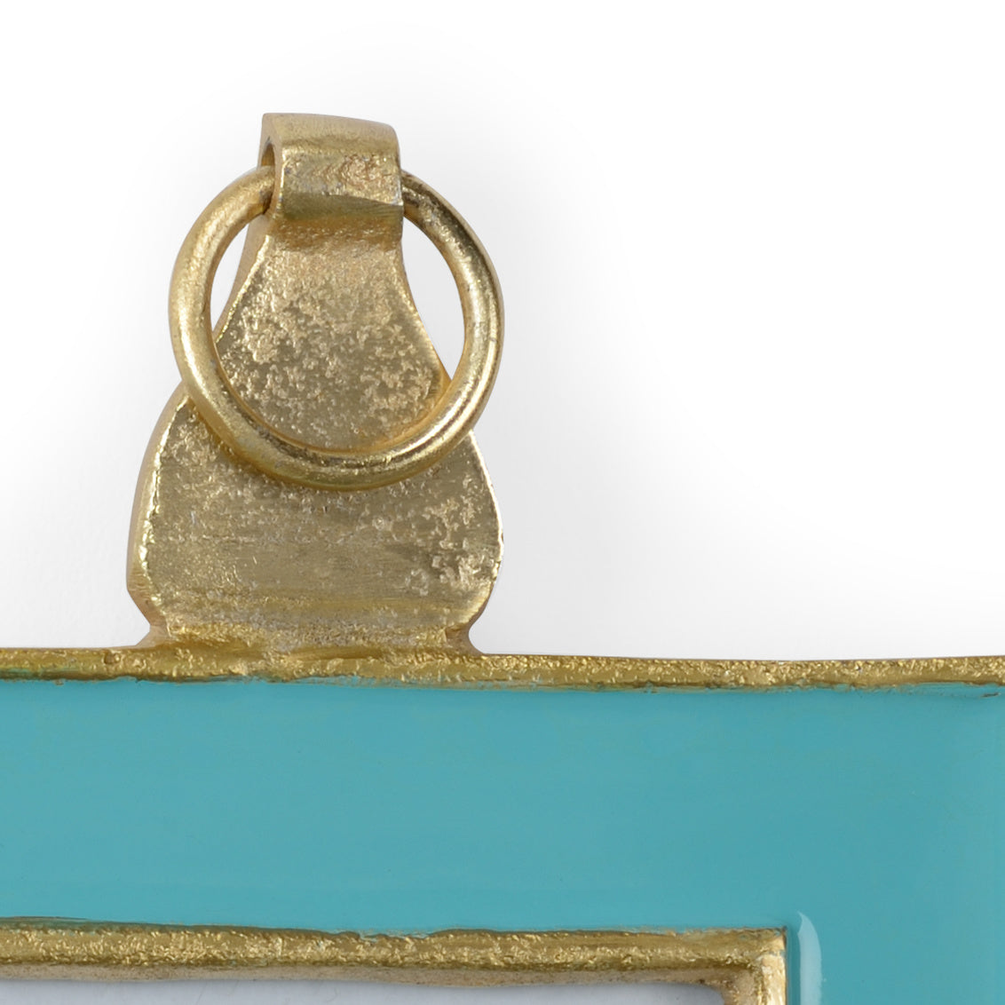 Aqua Enamel Wall Frame - Small wall hook detail