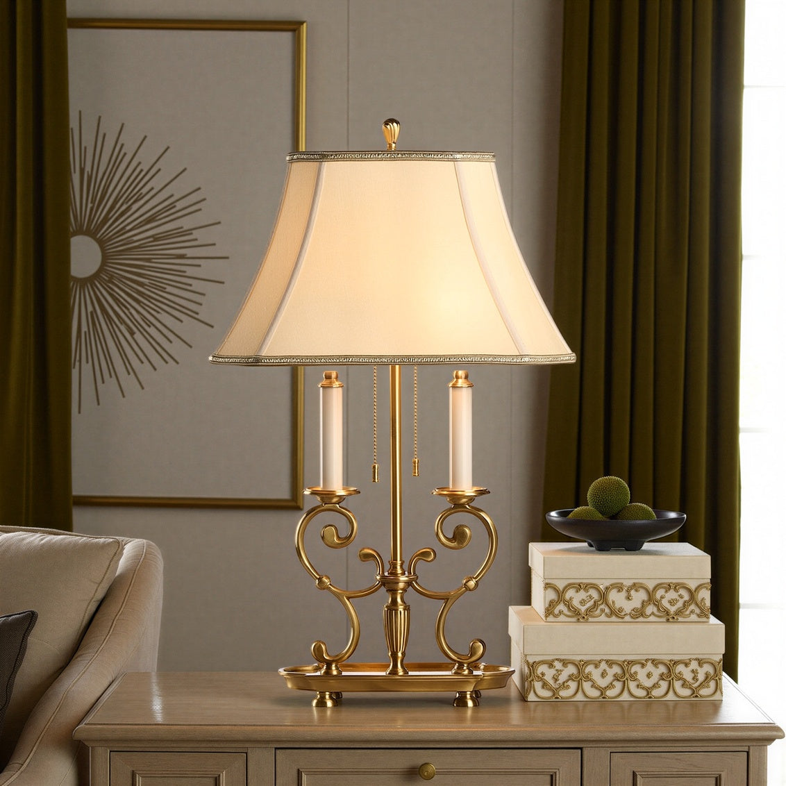 Barrymore Table Lamp is an elegant accent to a formal living space
