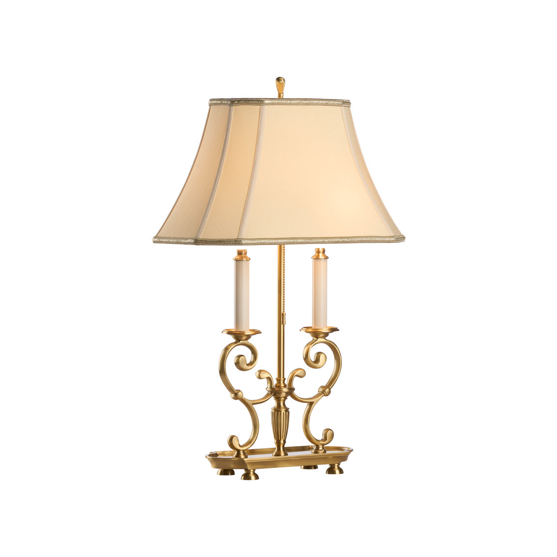 Barrymore Table Lamp is brass with antique patina