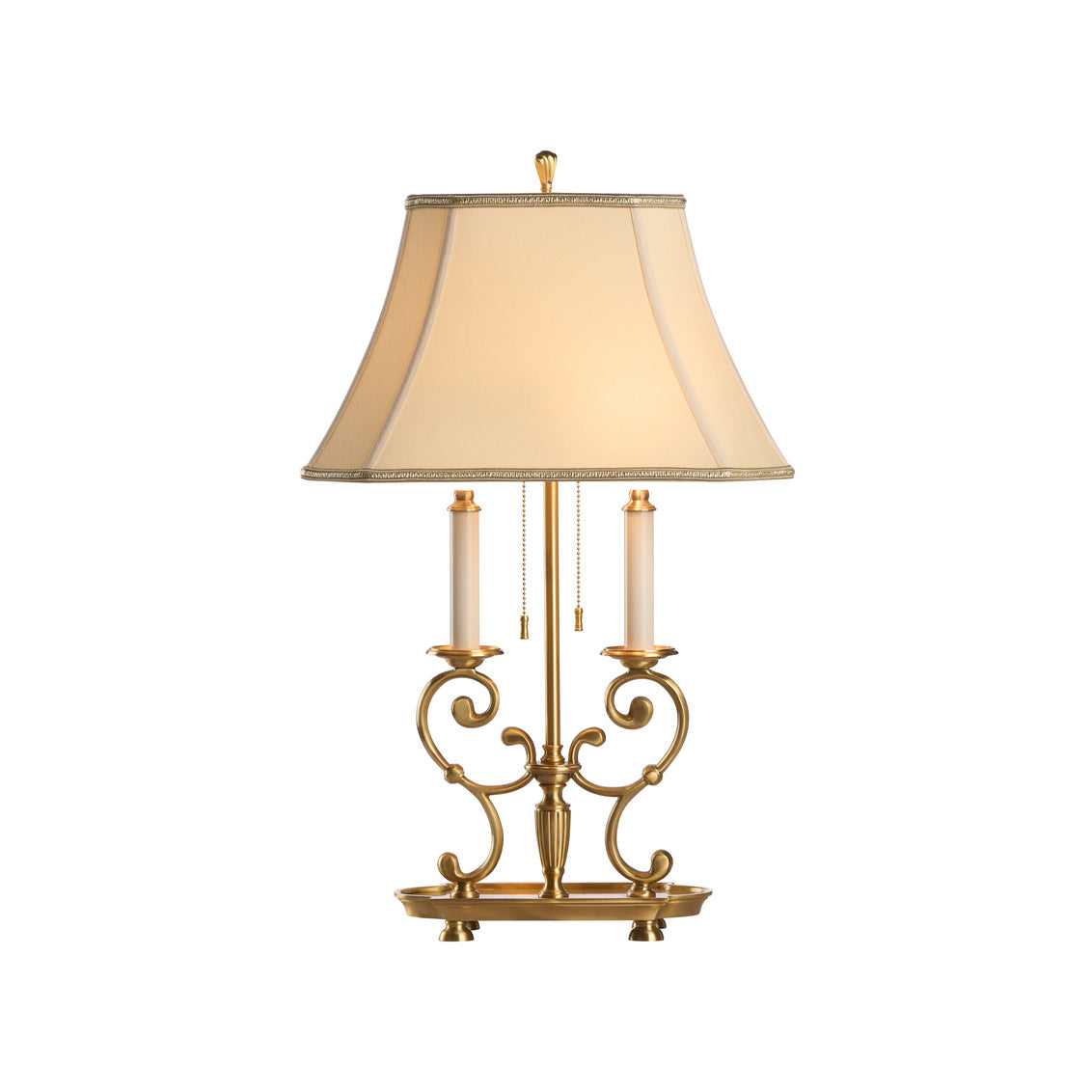 Barrymore Table Lamp has 2 bulbs with pullchain switches.