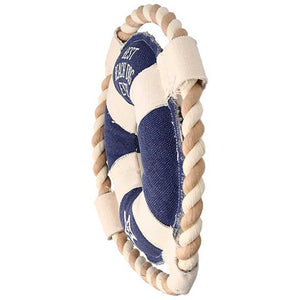 Beach Dog Canvas Chew Toy has a rope ring