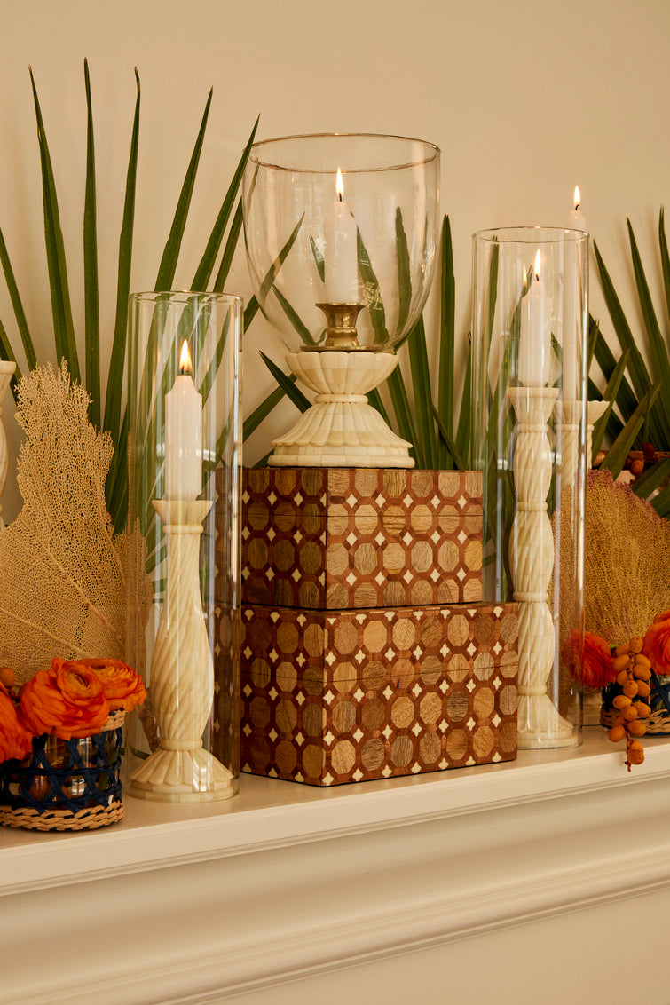 Beaumont Hurricane Short candle holder in mantel display