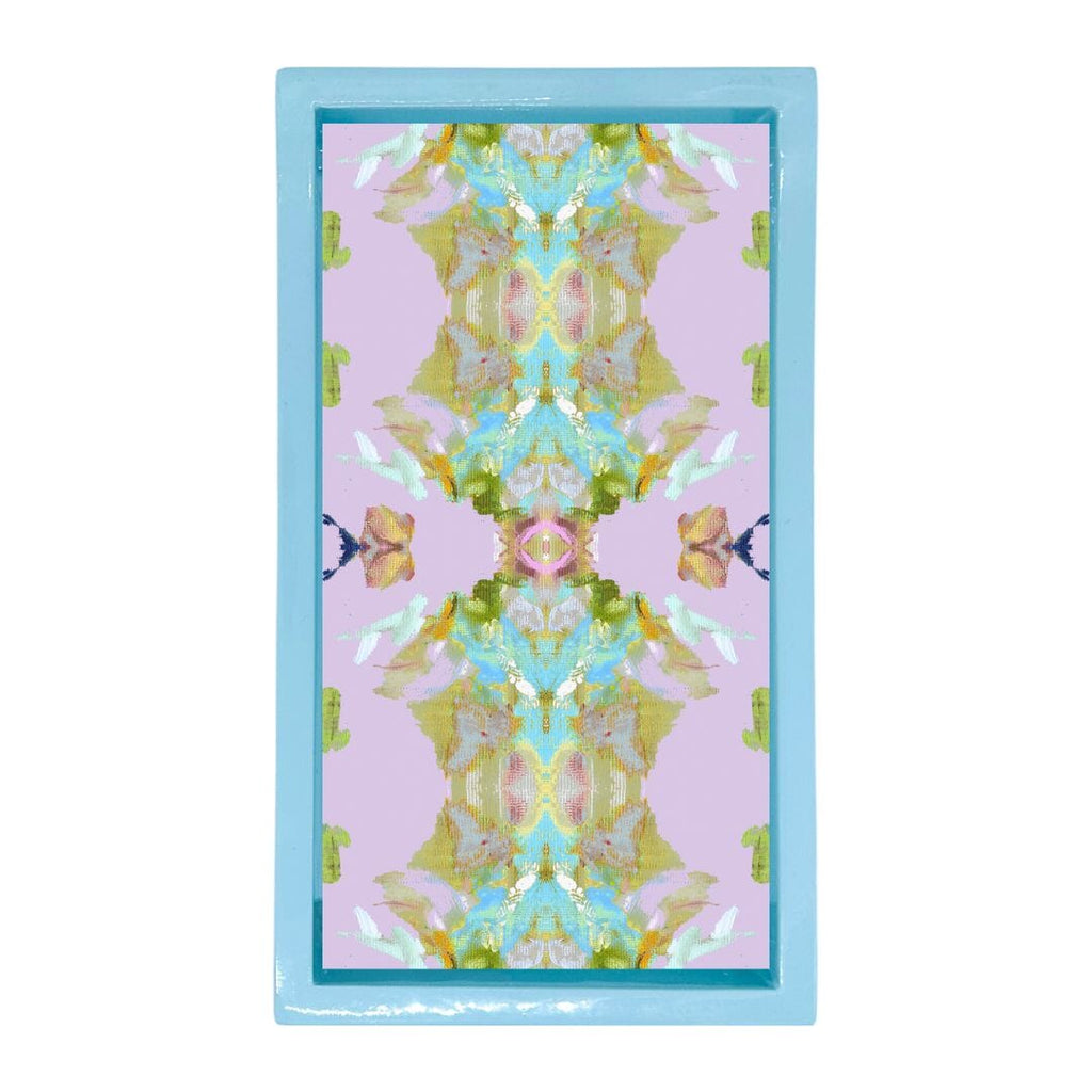 Light Blue Bamboo Guest Towel Holder with complementary guest towels