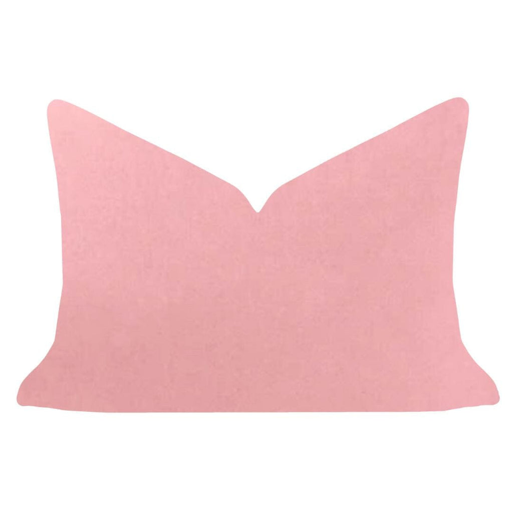 Blush Pink Velvet Pillow 14&quot;x20&quot; lumbar