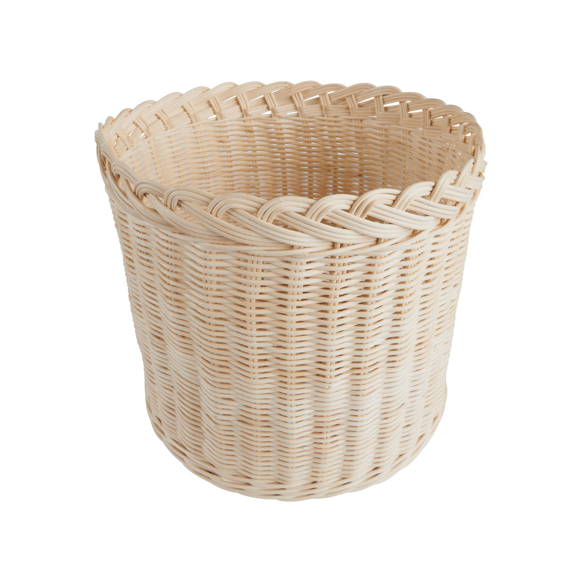 Braided Wicker Planter-Small view from the top. Braided weave rattan. From Amanda Lindroth