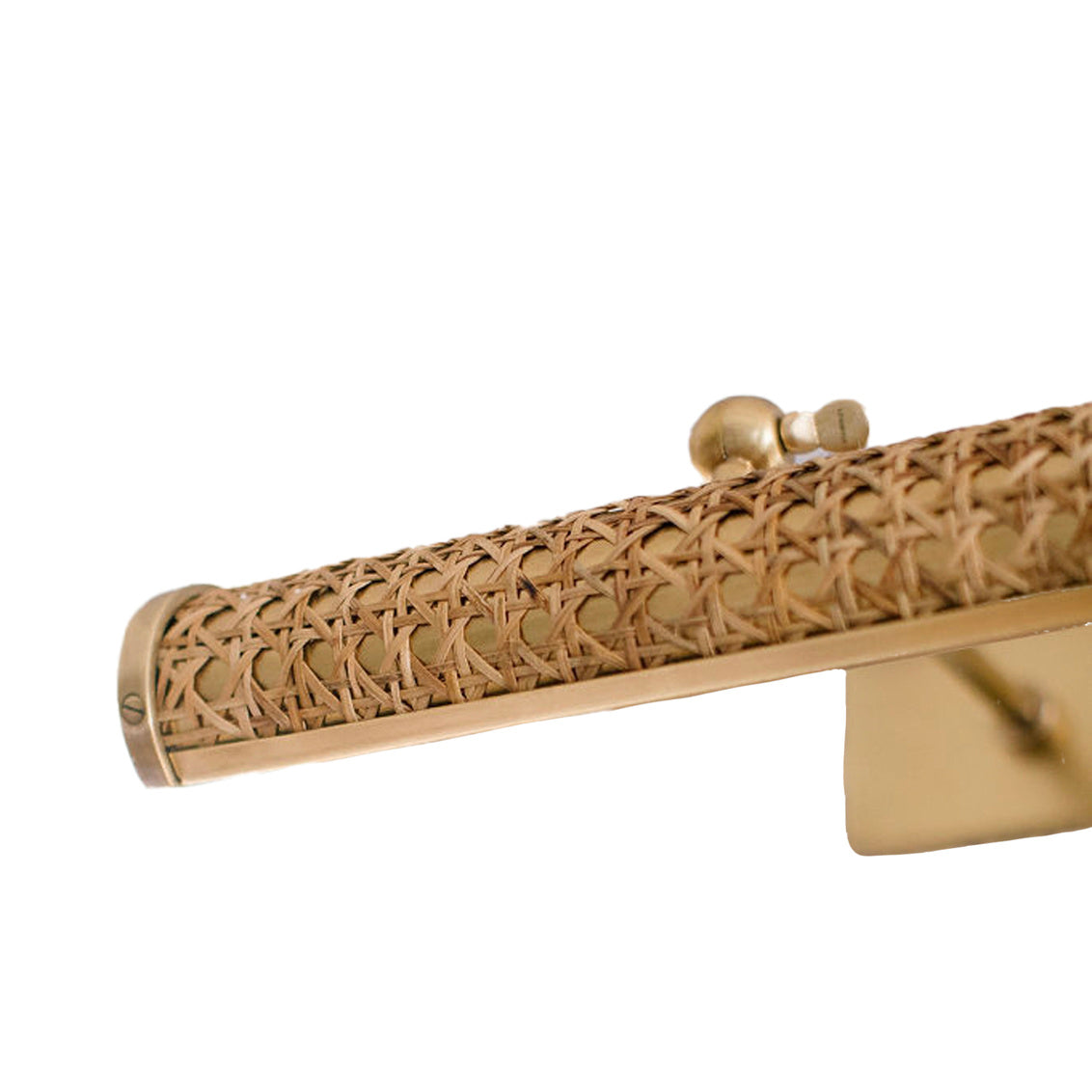 Cane Picture Light from Amanda Lindroth is textured cane on brass.